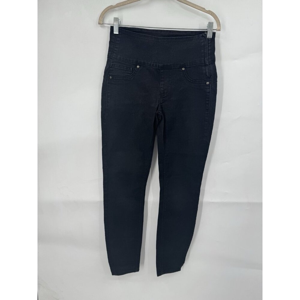 SPANX Side Zip Skinny Jean Legging Women Small Black Faded Wash Stretch Slimming